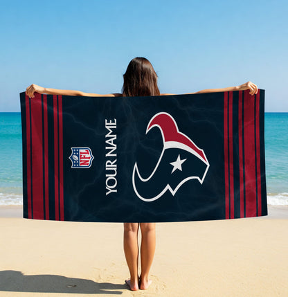 LIMITED EDITION - NEW CUSTOMIZED NFL15 HTT HOUSTON TEXANS BEACH & BATH TOWEL (KIDS & ADULTS)