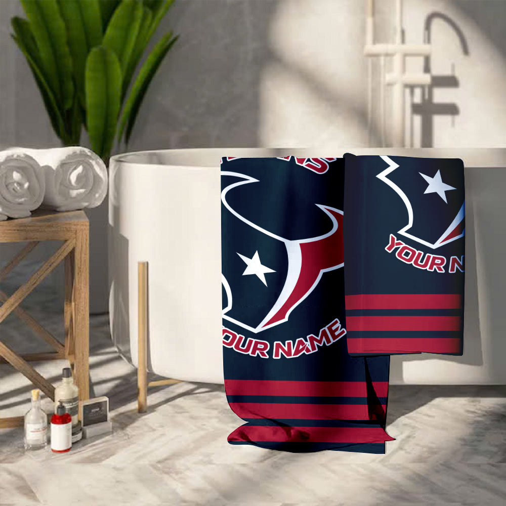 LIMITED EDITION - NEW CUSTOMIZED NFL15 HTT HOUSTON TEXANS BEACH & BATH TOWEL