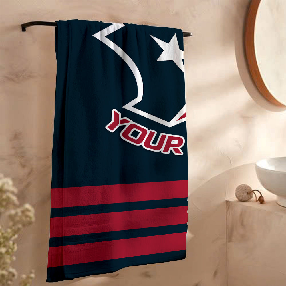 LIMITED EDITION - NEW CUSTOMIZED NFL15 HTT HOUSTON TEXANS BEACH & BATH TOWEL