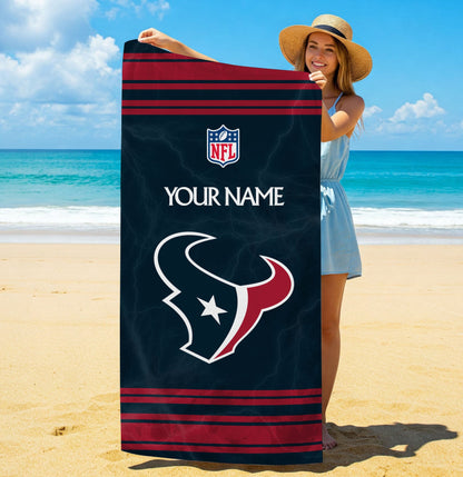LIMITED EDITION - NEW CUSTOMIZED NFL15 HTT HOUSTON TEXANS BEACH & BATH TOWEL (KIDS & ADULTS)