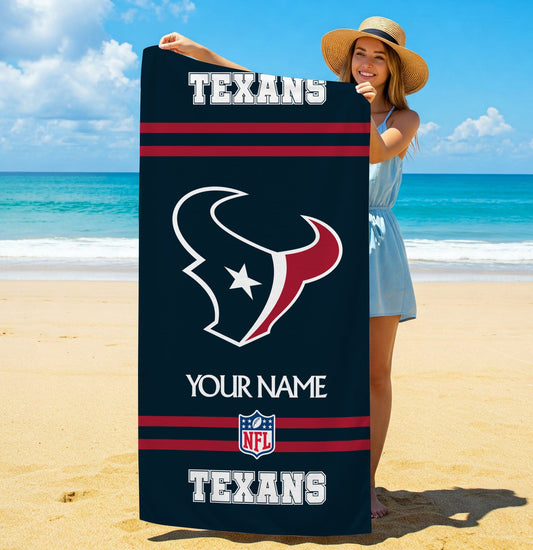 LIMITED EDITION - NEW CUSTOMIZED NFL15 HTT HOUSTON TEXANS BEACH & BATH TOWEL (KIDS & ADULTS)