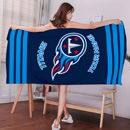 LIMITED EDITION - NEW CUSTOMIZED NFL31 TST TENNESSEE TITANS BEACH & BATH TOWEL