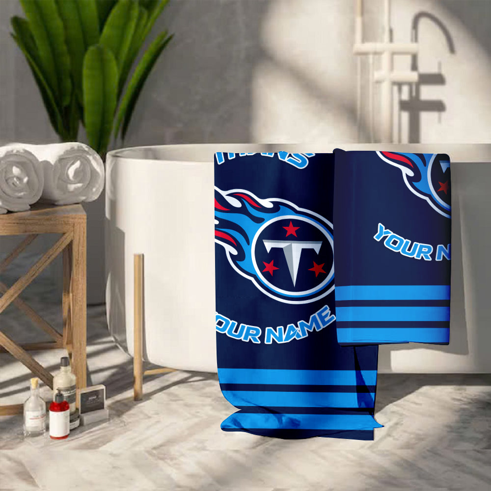 LIMITED EDITION - NEW CUSTOMIZED NFL31 TST TENNESSEE TITANS BEACH & BATH TOWEL
