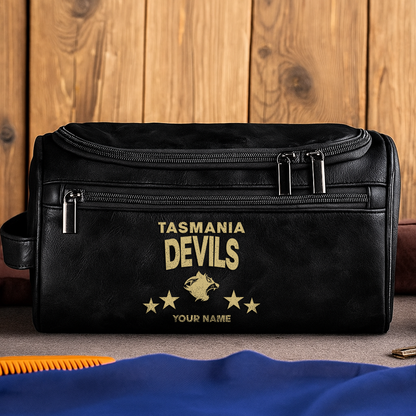 LIMITED EDITION - NEW 05 TMND MEN'S LEATHER TOILETRY BAG CUSTOM NAME PERFECT GIFT FOR FAN