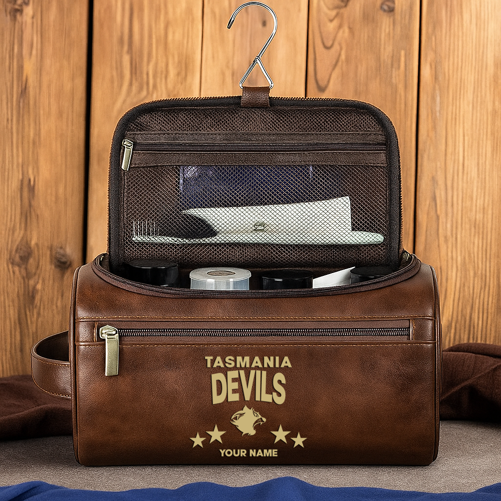 LIMITED EDITION - NEW 05 TMND MEN'S LEATHER TOILETRY BAG CUSTOM NAME PERFECT GIFT FOR FAN