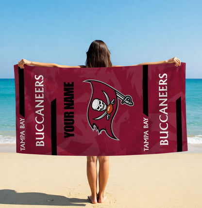 LIMITED EDITION - NEW CUSTOMIZED NFL10 TBB TAMPA BAY BUCCANEERS BEACH & BATH TOWEL