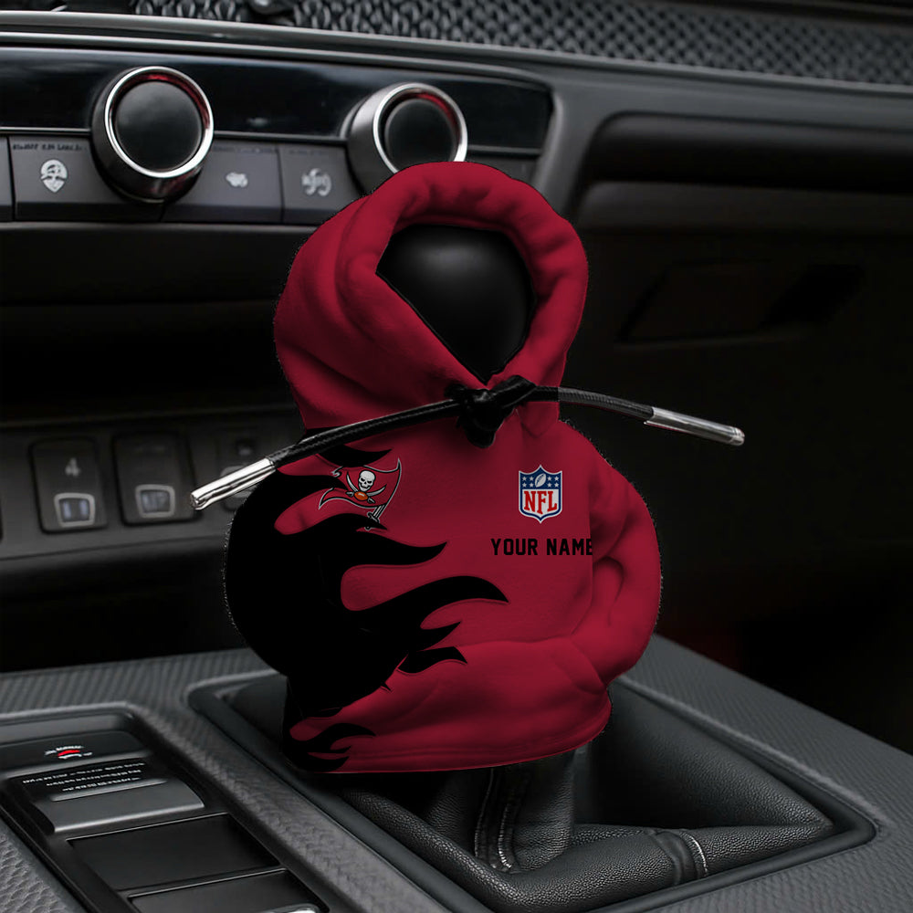 LIMITED EDITION - NEW CUSTOMIZED NFL10 TBB TAMPA BAY BUCCANEERS CAR HOODIE SHIFT KNOB COVER