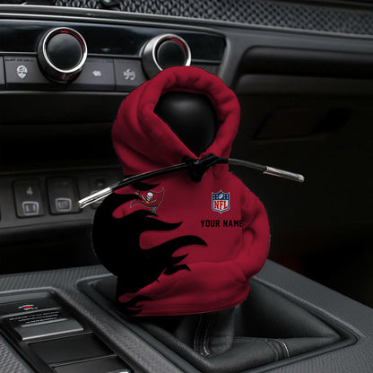 LIMITED EDITION - NEW CUSTOMIZED NFL10 TBB TAMPA BAY BUCCANEERS CAR HOODIE SHIFT KNOB COVER