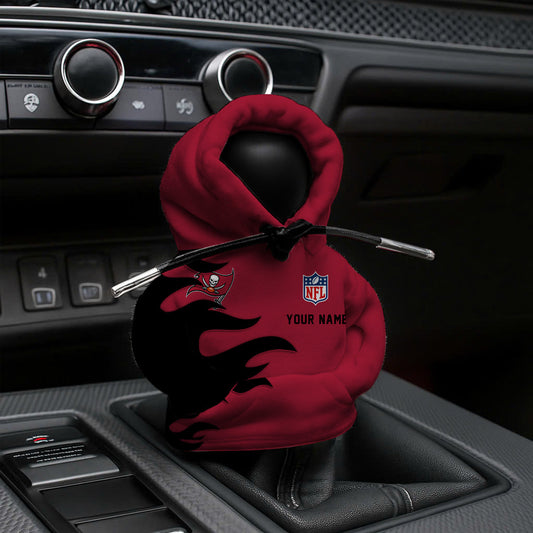 LIMITED EDITION - NEW CUSTOMIZED NFL10 TBB TAMPA BAY BUCCANEERS CAR HOODIE SHIFT KNOB COVER