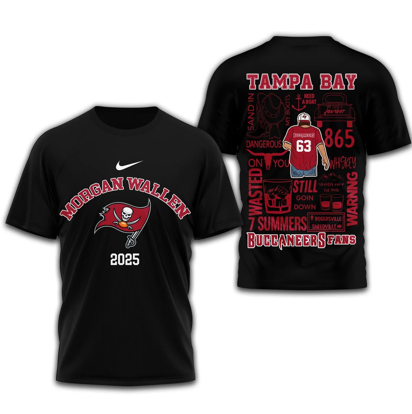 LIMITED EDITION - NEW CUSTOMIZED NFL10 TBB TAMPA BAY BUCCANEERS T-SHIRT | MULTIPLE COLORS AVAILABLE