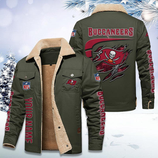 LIMITED EDITION - NEW CUSTOMIZED NFL10 TBB TAMPA BAY BUCCANEERS FLEECE JACKET