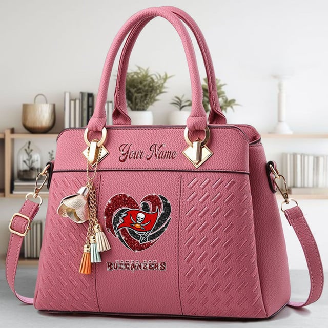 LIMITED EDITION - NEW CUSTOMIZED NFL10 TBB TAMPA BAY BUCCANEERS ZIP HANDBAG MULTICOLOR