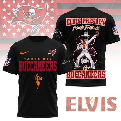 LIMITED EDITION - NEW CUSTOMIZED NFL10 TBB TAMPA BAY BUCCANEERS X ELVIS PRESLEY FAN 3D SHIRT