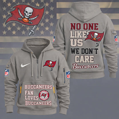 LIMITED EDITION - NEW CUSTOMIZED NFL10 TBB TAMPA BAY BUCCANEERS QUARTER ZIP HOODIE