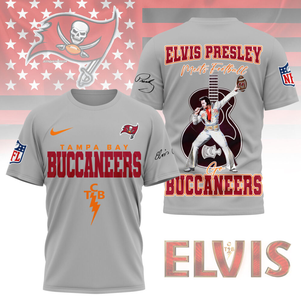 LIMITED EDITION - NEW CUSTOMIZED NFL10 TBB TAMPA BAY BUCCANEERS X ELVIS PRESLEY FAN 3D SHIRT