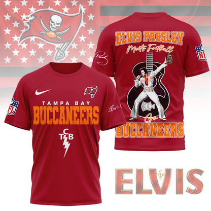 LIMITED EDITION - NEW CUSTOMIZED NFL10 TBB TAMPA BAY BUCCANEERS X ELVIS PRESLEY FAN 3D SHIRT