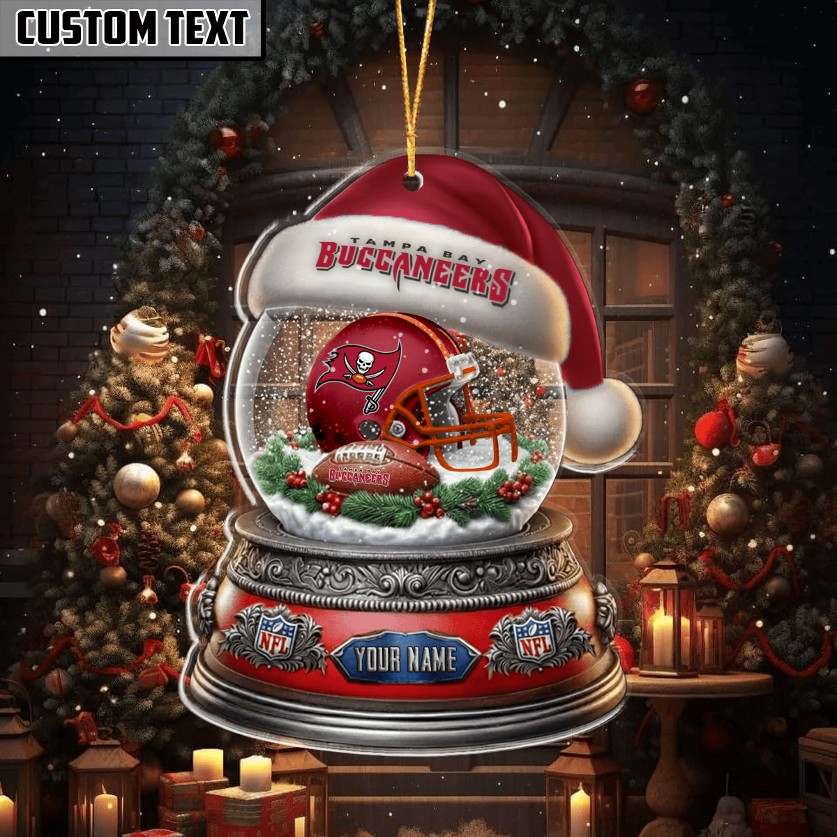 LIMITED EDITION - NEW CUSTOMIZED NFL10 TBB TAMPA BAY BUCCANEERS ORNAMENT