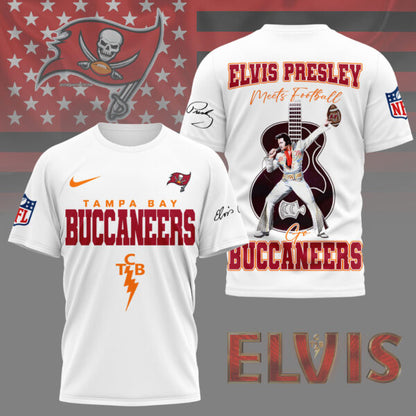 LIMITED EDITION - NEW CUSTOMIZED NFL10 TBB TAMPA BAY BUCCANEERS X ELVIS PRESLEY FAN 3D SHIRT