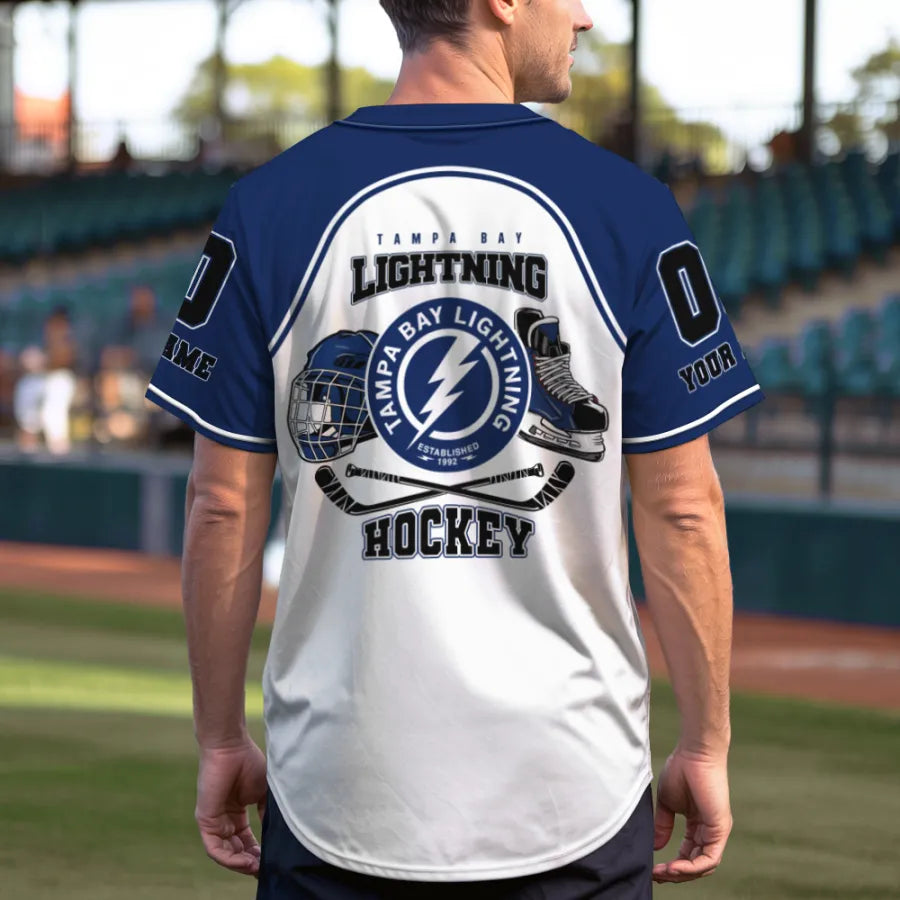 LIMITED EDITION - NEW CUSTOMIZED NHL12 TB LIGHTNING BASEBALL JERSEY