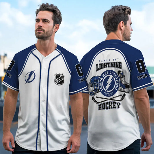 LIMITED EDITION - NEW CUSTOMIZED NHL12 TB LIGHTNING BASEBALL JERSEY