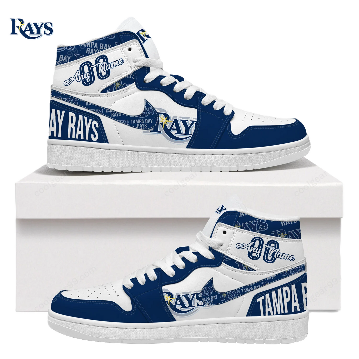 LIMITED EDITION - NEW CUSTOMIZED MLB21 TB RAYS AIR JORDAN SNEAKERS