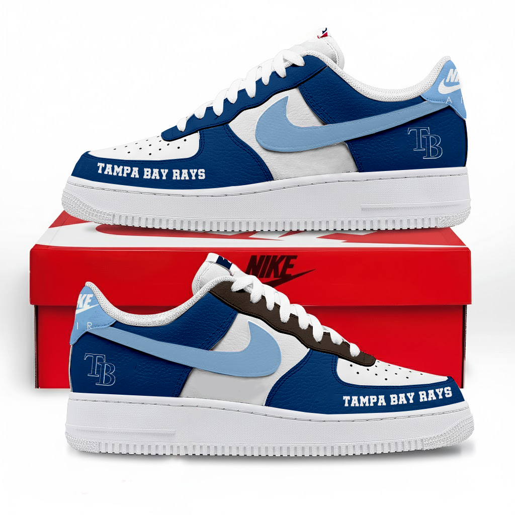 LIMITED EDITION - NEW CUSTOMIZED MLB21 TBR TAMPA BAY RAYS AF1 SNEAKERS
