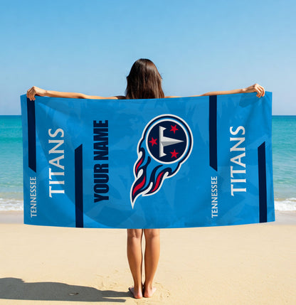LIMITED EDITION - NEW CUSTOMIZED NFL31 TST TENNESSEE TITANS BEACH & BATH TOWEL