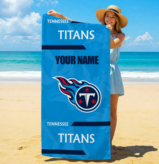 LIMITED EDITION - NEW CUSTOMIZED NFL31 TST TENNESSEE TITANS BEACH & BATH TOWEL