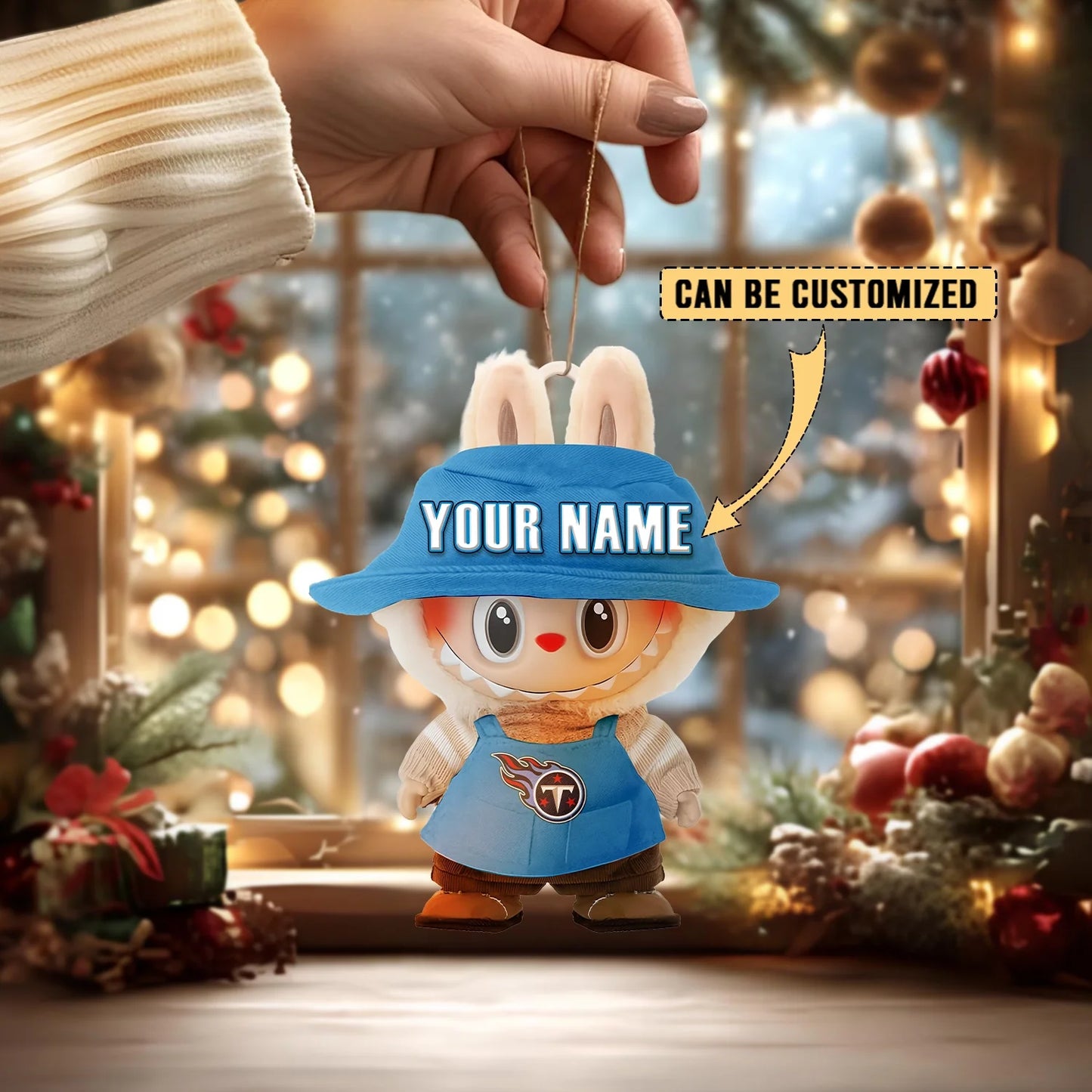 LIMITED EDITION - NEW CUSTOMIZED NFL31 TST TENNESSEE TITANS LABUBU CHRISTMAS ACRYLIC ORNAMENT