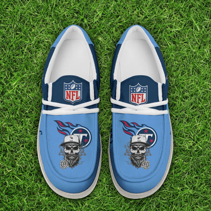 LIMITED EDITION - NEW CUSTOMIZED NFL31 TST TENNESSEE TITANS LOAFER SHOES