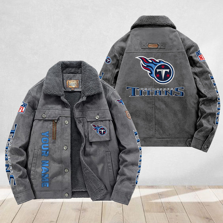 LIMITED EDITION - NEW CUSTOMIZED NFL31 TST TENNESSEE TITANS FLEECE JACKET