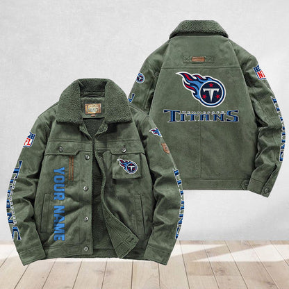 LIMITED EDITION - NEW CUSTOMIZED NFL31 TST TENNESSEE TITANS FLEECE JACKET