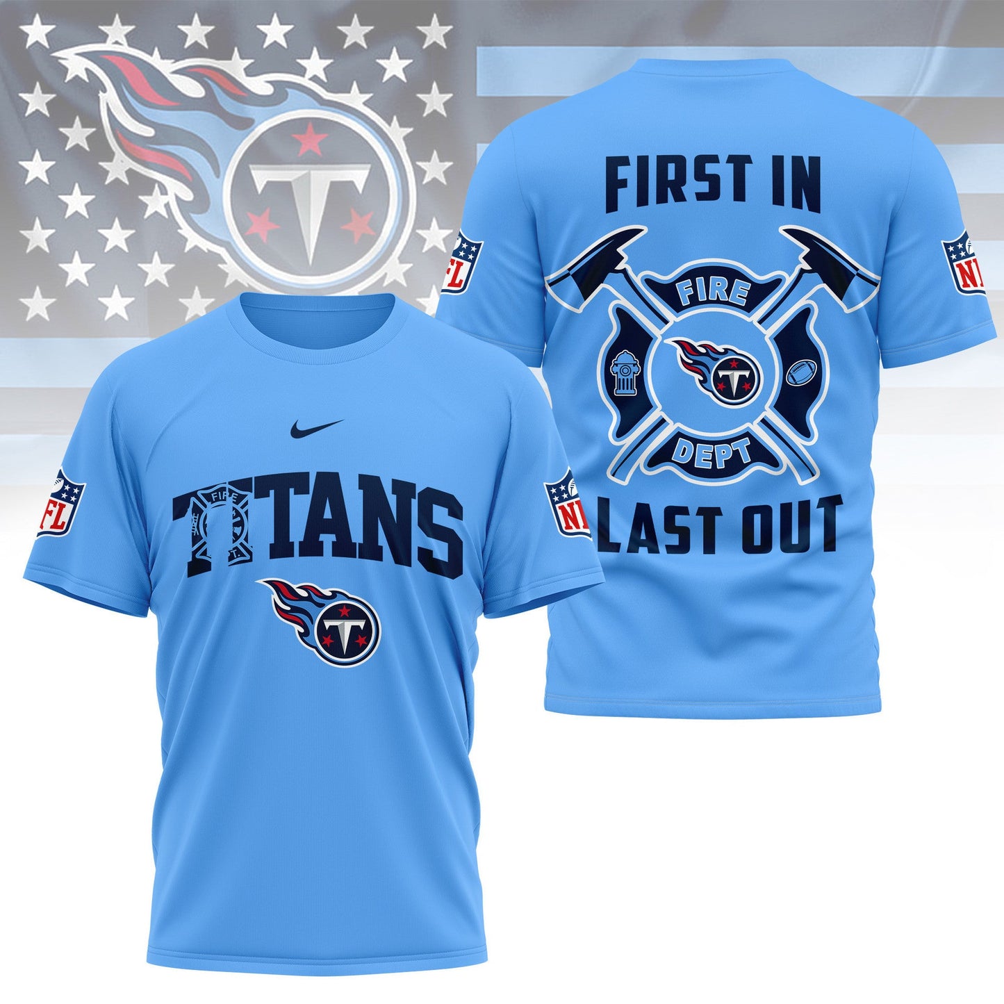 LIMITED EDITION - NEW CUSTOMIZED NFL31 TST TENNESSEE TITANS T-SHIRT | MULTIPLE COLORS AVAILABLE