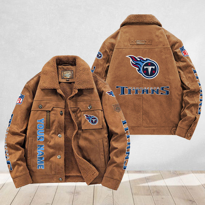 LIMITED EDITION - NEW CUSTOMIZED NFL31 TST TENNESSEE TITANS FLEECE JACKET
