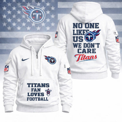 LIMITED EDITION - NEW CUSTOMIZED NFL31 TST TENNESSEE TITANS QUARTER ZIP HOODIE
