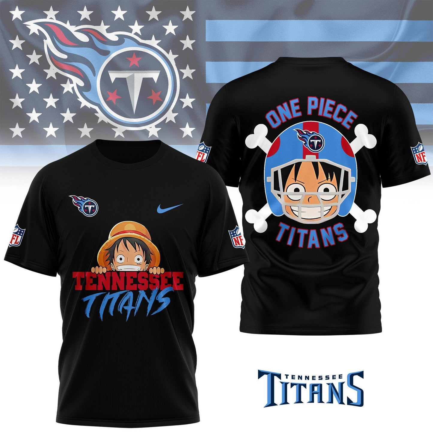LIMITED EDITION - NEW CUSTOMIZED NFL31 TST TENNESSEE TITANS ONE PIECE FAN 3D SHIRT