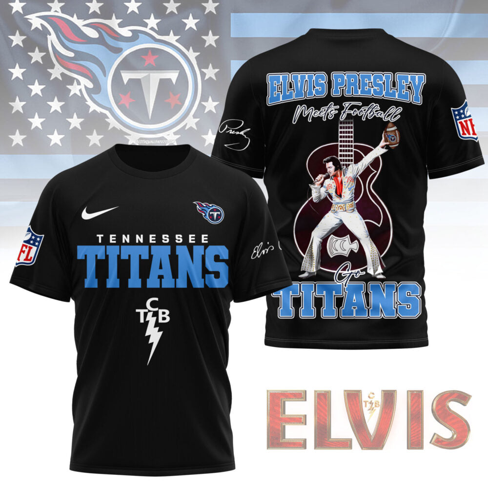 LIMITED EDITION - NEW CUSTOMIZED NFL31 TST TENNESSEE TITANS X ELVIS PRESLEY FAN 3D SHIRT