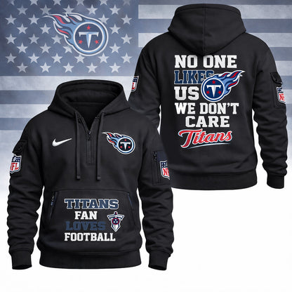 LIMITED EDITION - NEW CUSTOMIZED NFL31 TST TENNESSEE TITANS QUARTER ZIP HOODIE