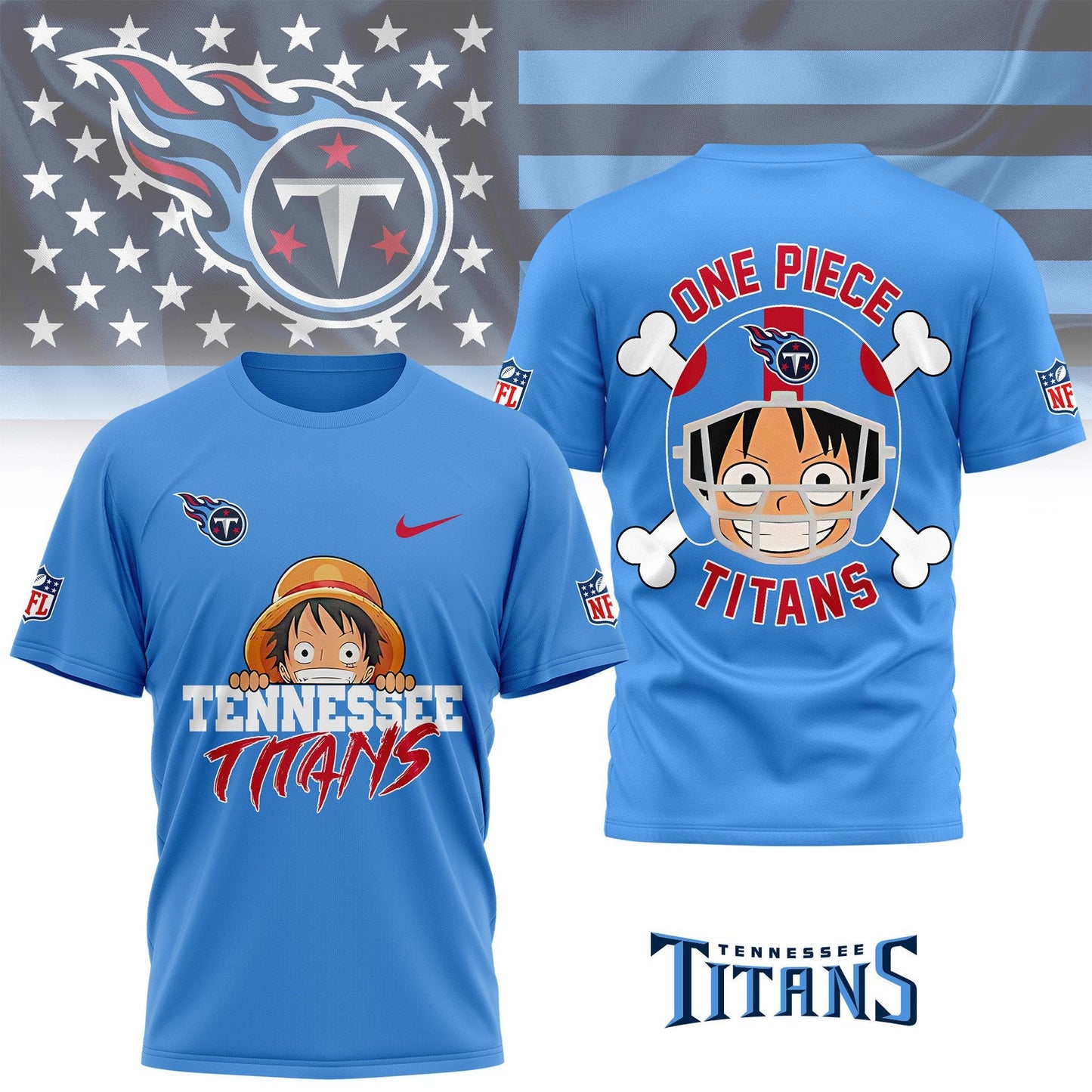 LIMITED EDITION - NEW CUSTOMIZED NFL31 TST TENNESSEE TITANS ONE PIECE FAN 3D SHIRT