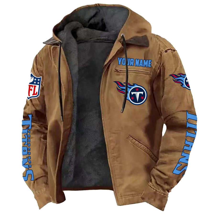 LIMITED EDITION - NEW CUSTOMIZED NFL31 TST TENNESSEE TITANS HOODED CARDIGAN JACKET