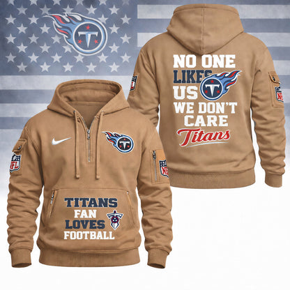 LIMITED EDITION - NEW CUSTOMIZED NFL31 TST TENNESSEE TITANS QUARTER ZIP HOODIE