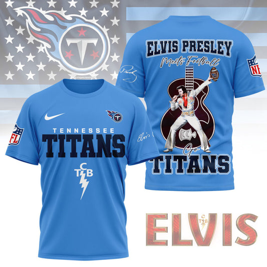 LIMITED EDITION - NEW CUSTOMIZED NFL31 TST TENNESSEE TITANS X ELVIS PRESLEY FAN 3D SHIRT