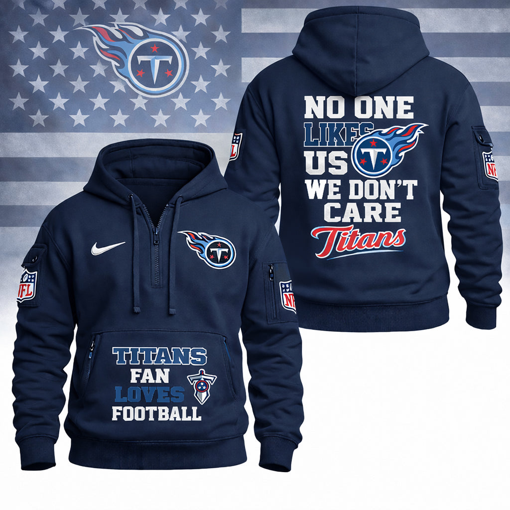 LIMITED EDITION - NEW CUSTOMIZED NFL31 TST TENNESSEE TITANS QUARTER ZIP HOODIE