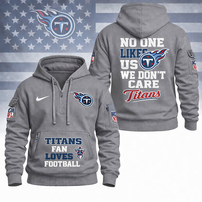 LIMITED EDITION - NEW CUSTOMIZED NFL31 TST TENNESSEE TITANS QUARTER ZIP HOODIE