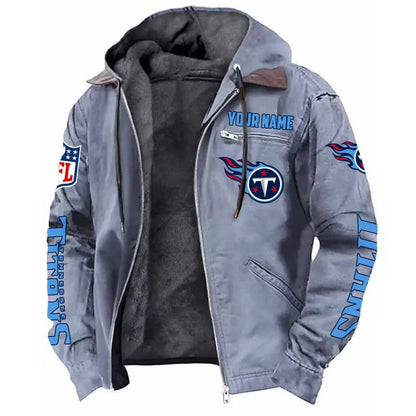 LIMITED EDITION - NEW CUSTOMIZED NFL31 TST TENNESSEE TITANS HOODED CARDIGAN JACKET
