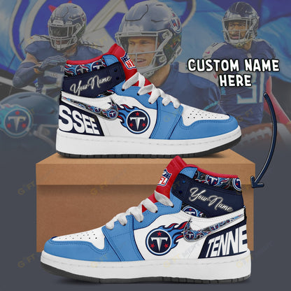 LIMITED EDITION - NEW CUSTOMIZED NFL31 TST TENNESSEE TITANS AIR JORDAN 1