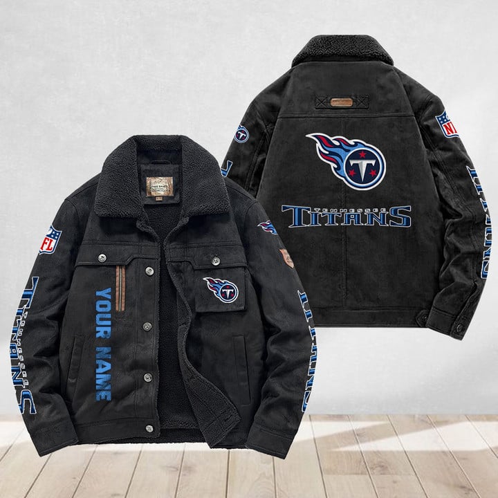 LIMITED EDITION - NEW CUSTOMIZED NFL31 TST TENNESSEE TITANS FLEECE JACKET