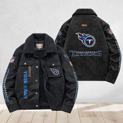 LIMITED EDITION - NEW CUSTOMIZED NFL31 TST TENNESSEE TITANS FLEECE JACKET