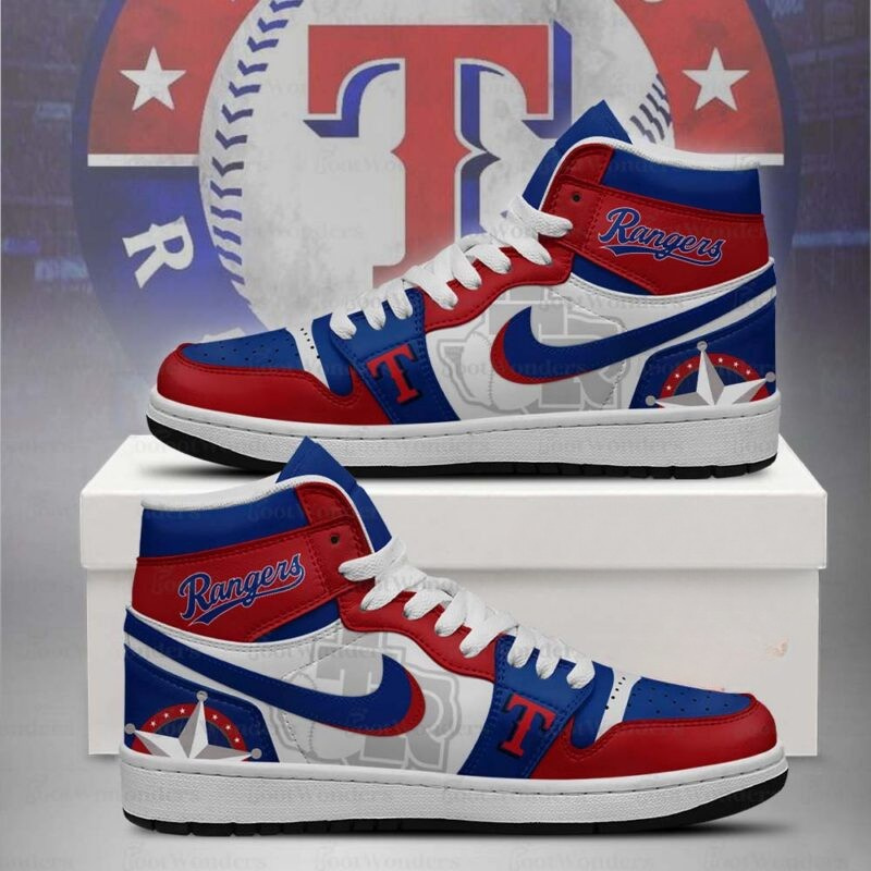 LIMITED EDITION - NEW CUSTOMIZED MLB08 TX RANGERS AIR JORDAN SNEAKERS