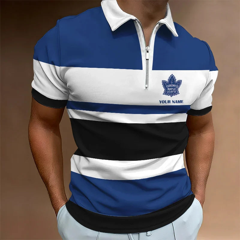LIMITED EDITION - NEW CUSTOMIZED NHL23 TM LEAFS ZIP POLO SHIRT